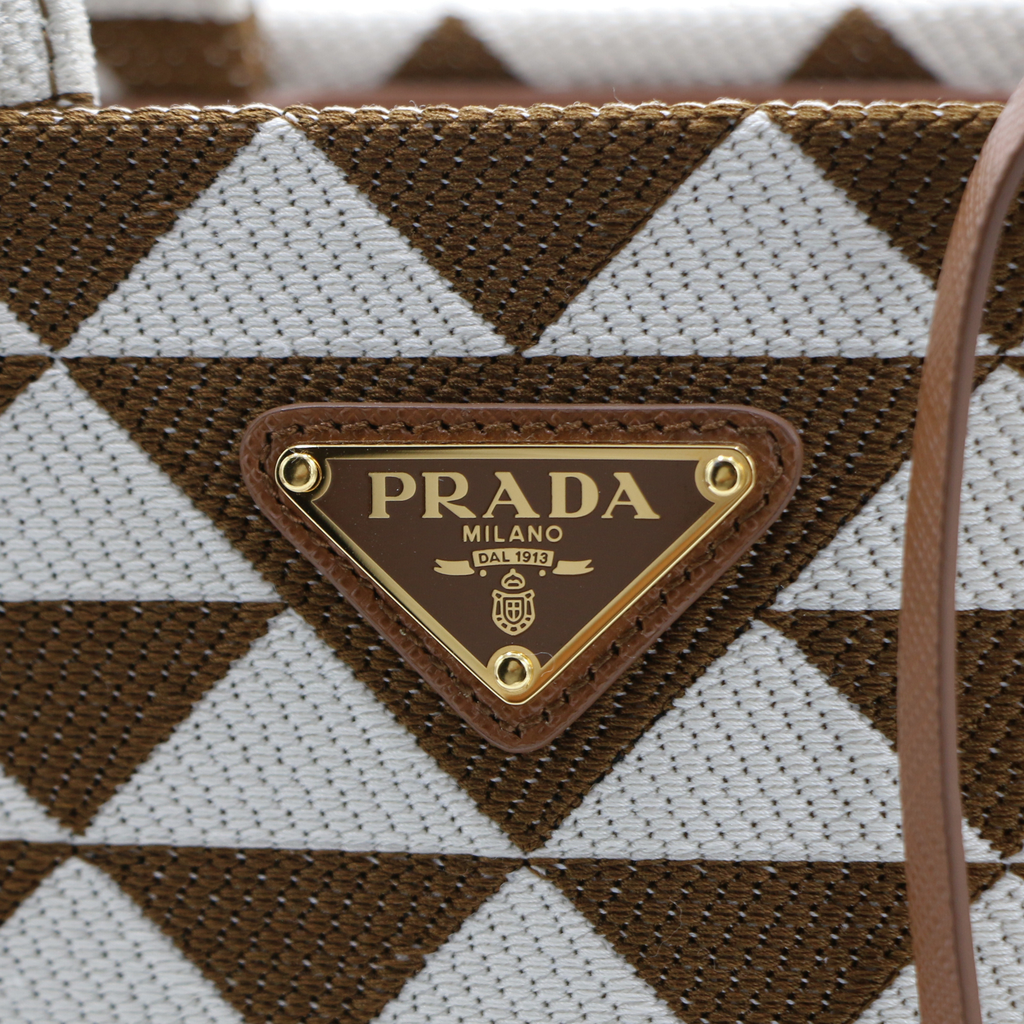 Prada Jacquard Triangolo Symbole Embroidered Small Tote 