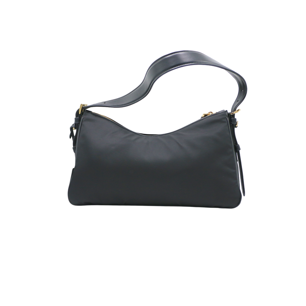 Prada Aimee Nylon Medium Shoulder Bag Black