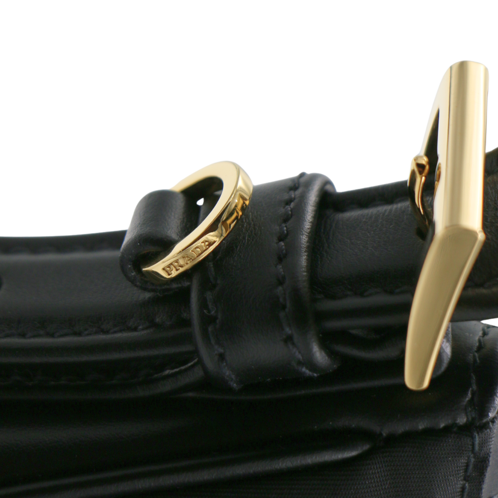 Prada Aimee Nylon Medium Shoulder Bag Black