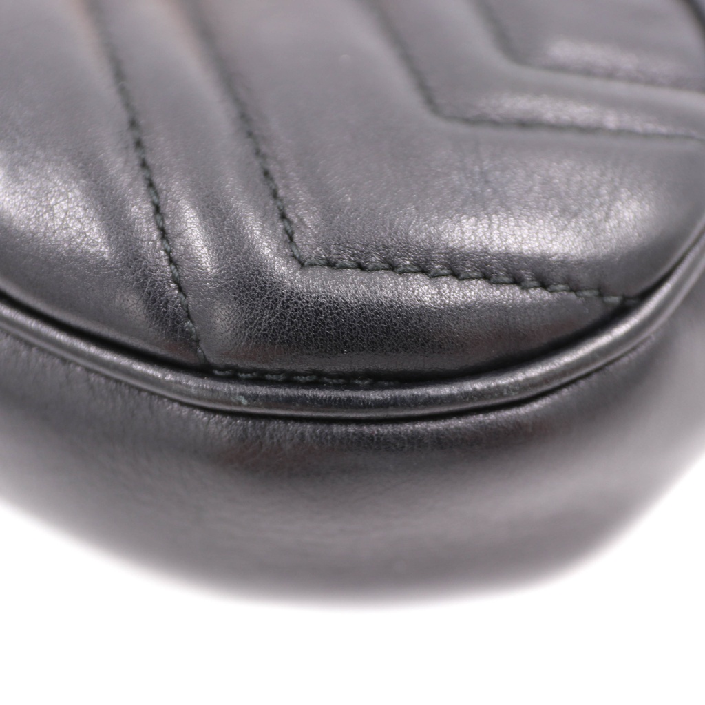 Gucci GG Marmont Matelassé Leather Belt Bag in Black