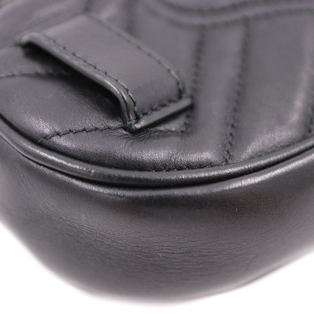 Gucci GG Marmont Matelassé Leather Belt Bag in Black