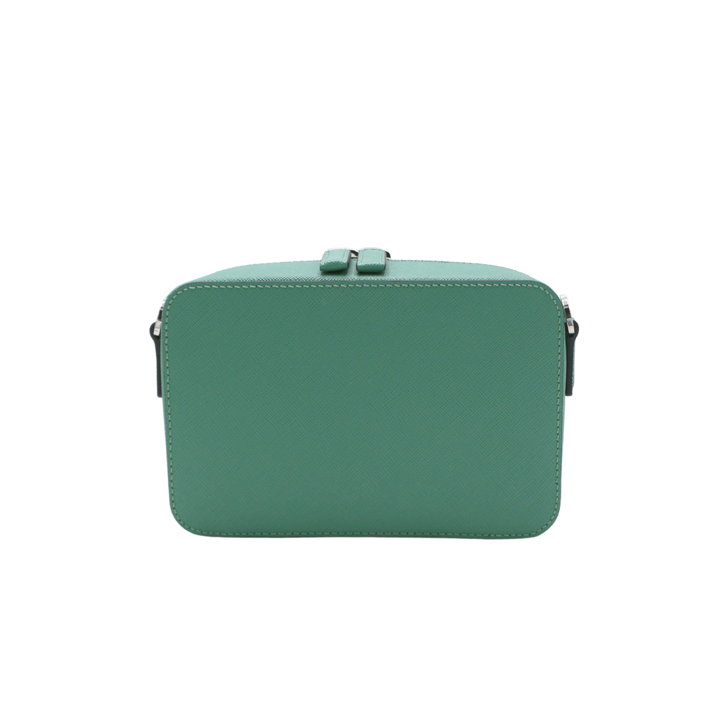 Prada Saffiano Travel Medium Brique Crossbody Bag Mango