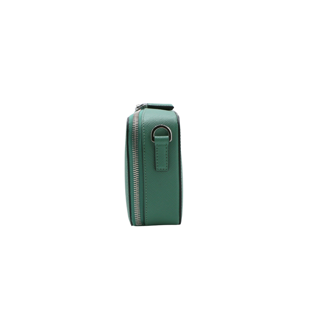 Prada Saffiano Travel Medium Brique Crossbody Bag Mango