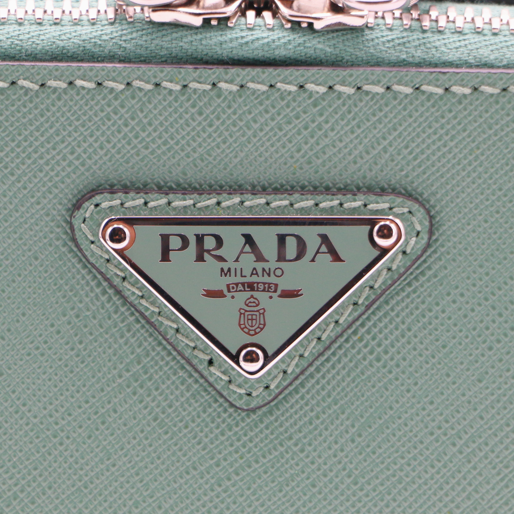 Prada Saffiano Travel Medium Brique Crossbody Bag Mango