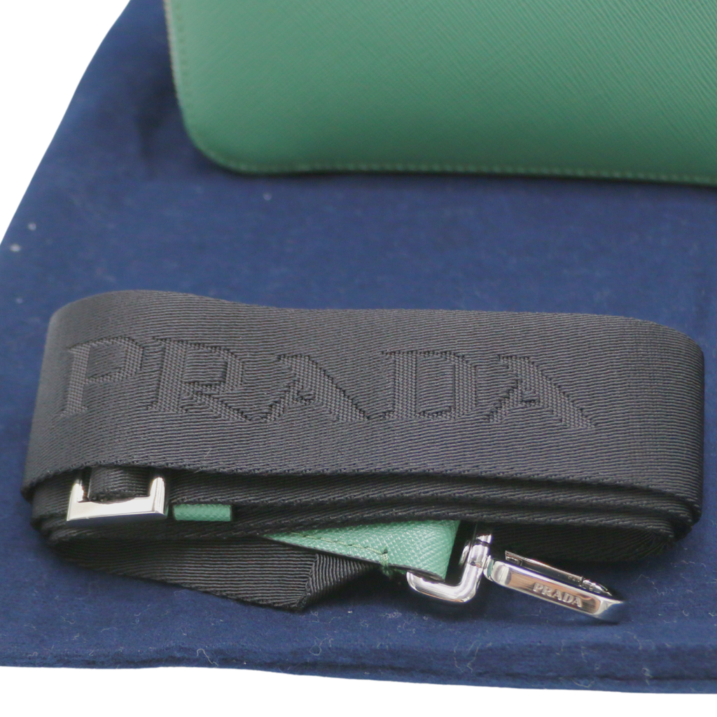 Prada Saffiano Travel Medium Brique Crossbody Bag Mango