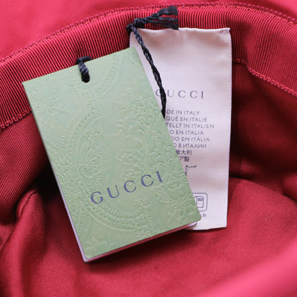 Gucci Double G Nylon Red Hat Size S 757922