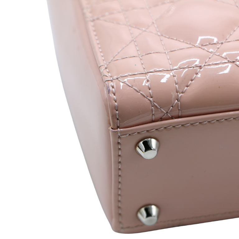 Christian Dior Mini Lady Dior Powder Pink Patent Cannage