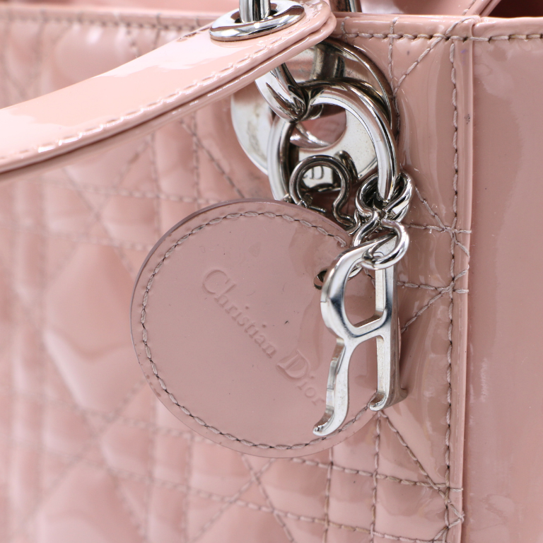 Christian Dior Mini Lady Dior Powder Pink Patent Cannage