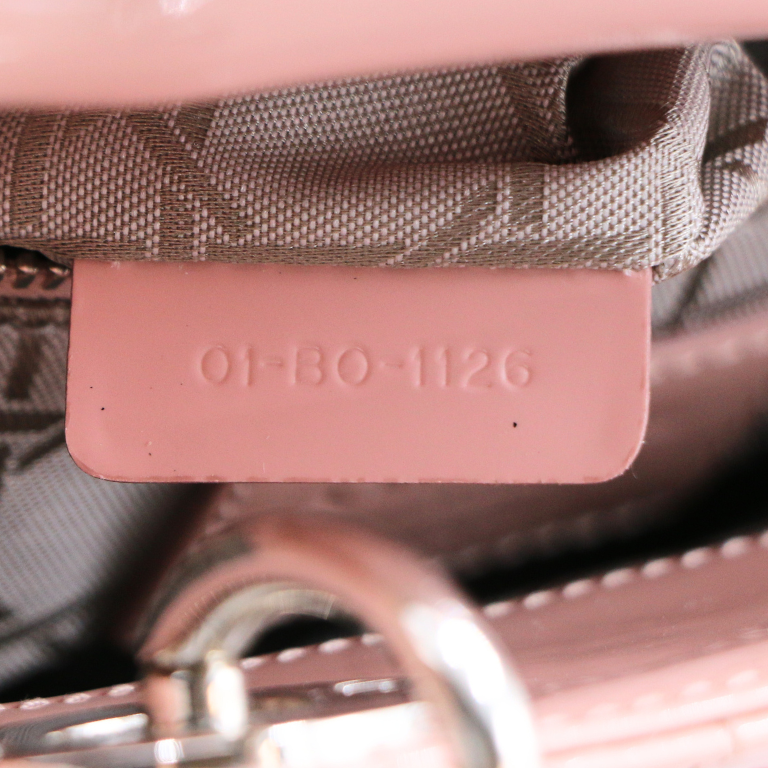Christian Dior Mini Lady Dior Powder Pink Patent Cannage