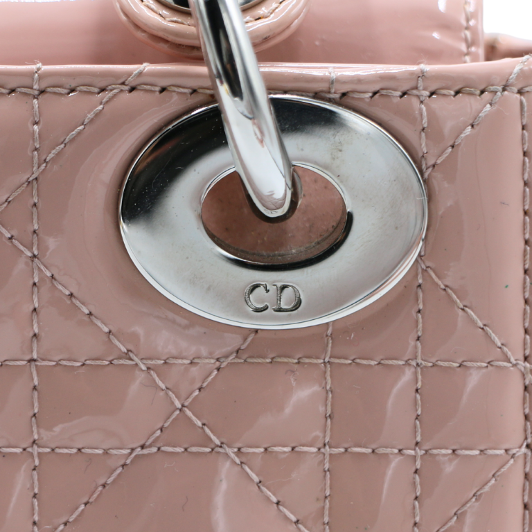 Christian Dior Mini Lady Dior Powder Pink Patent Cannage