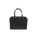 Prada Triangle Logo Black Saffiano Lux Tote Bag