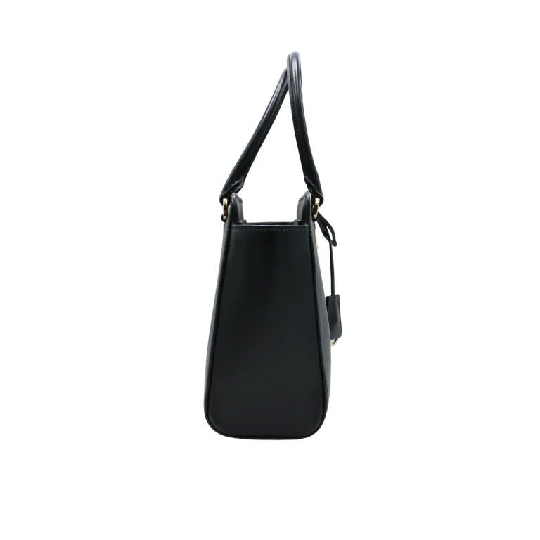 Prada Triangle Logo Black Saffiano Lux Tote Bag