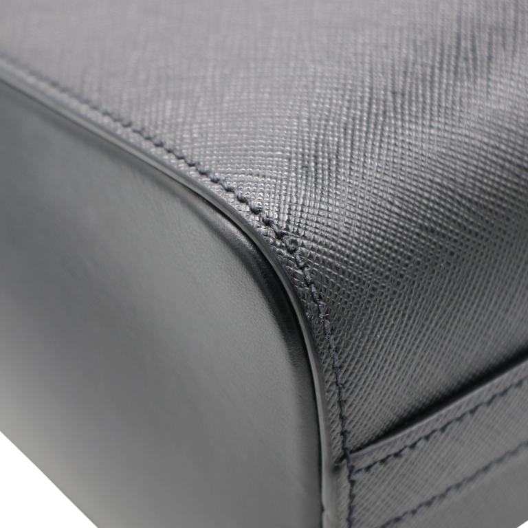 Prada Triangle Logo Black Saffiano Lux Tote Bag