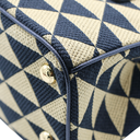 Prada Jacquard Symbole Embroidered Mini Galleria Double Zip Tote 