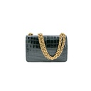 Valentino Garavani Vain Small Shoulder Bag In Crocodile Leather in Black
