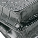 Valentino Garavani Vain Small Shoulder Bag In Crocodile Leather in Black