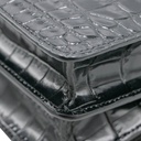 Valentino Garavani Vain Small Shoulder Bag In Crocodile Leather in Black