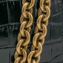 Valentino Garavani Vain Small Shoulder Bag In Crocodile Leather in Black