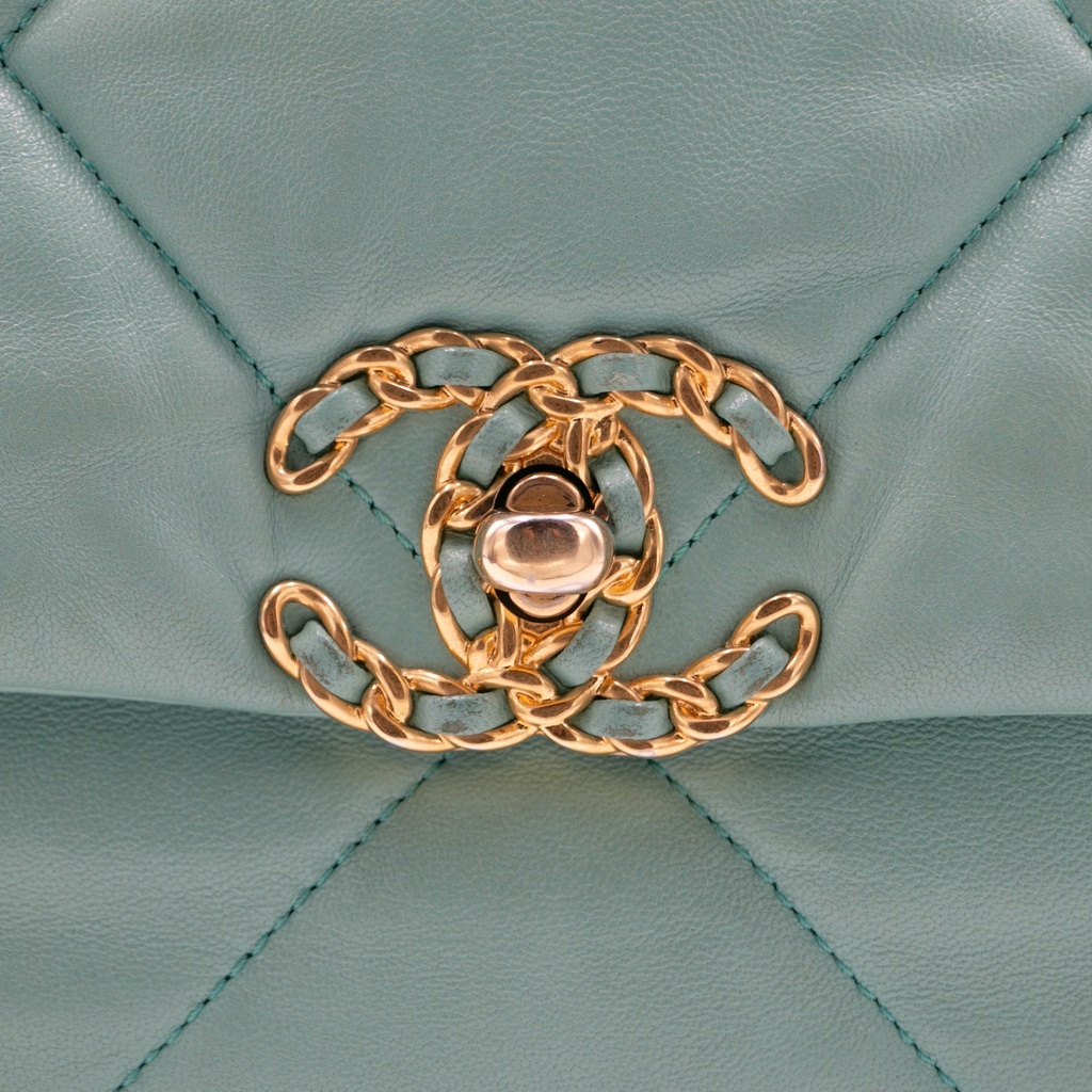 Chanel 19 Flap Large Crossbody Bag Light Green