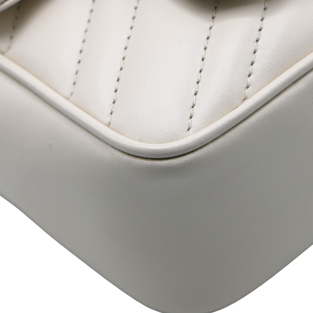 Gucci GG Marmont Belt Bag In White Leather 739599