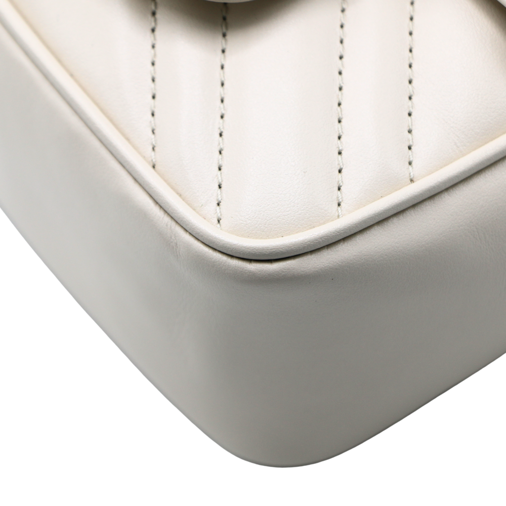 Gucci GG Marmont Belt Bag In White Leather 739599