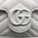 Gucci GG Marmont Belt Bag In White Leather 739599