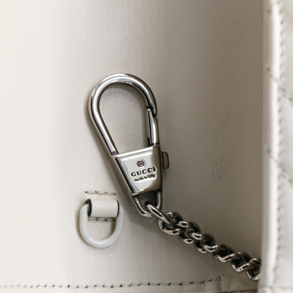 Gucci GG Marmont Belt Bag In White Leather 739599