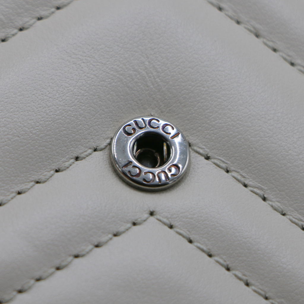 Gucci GG Marmont Belt Bag In White Leather 739599
