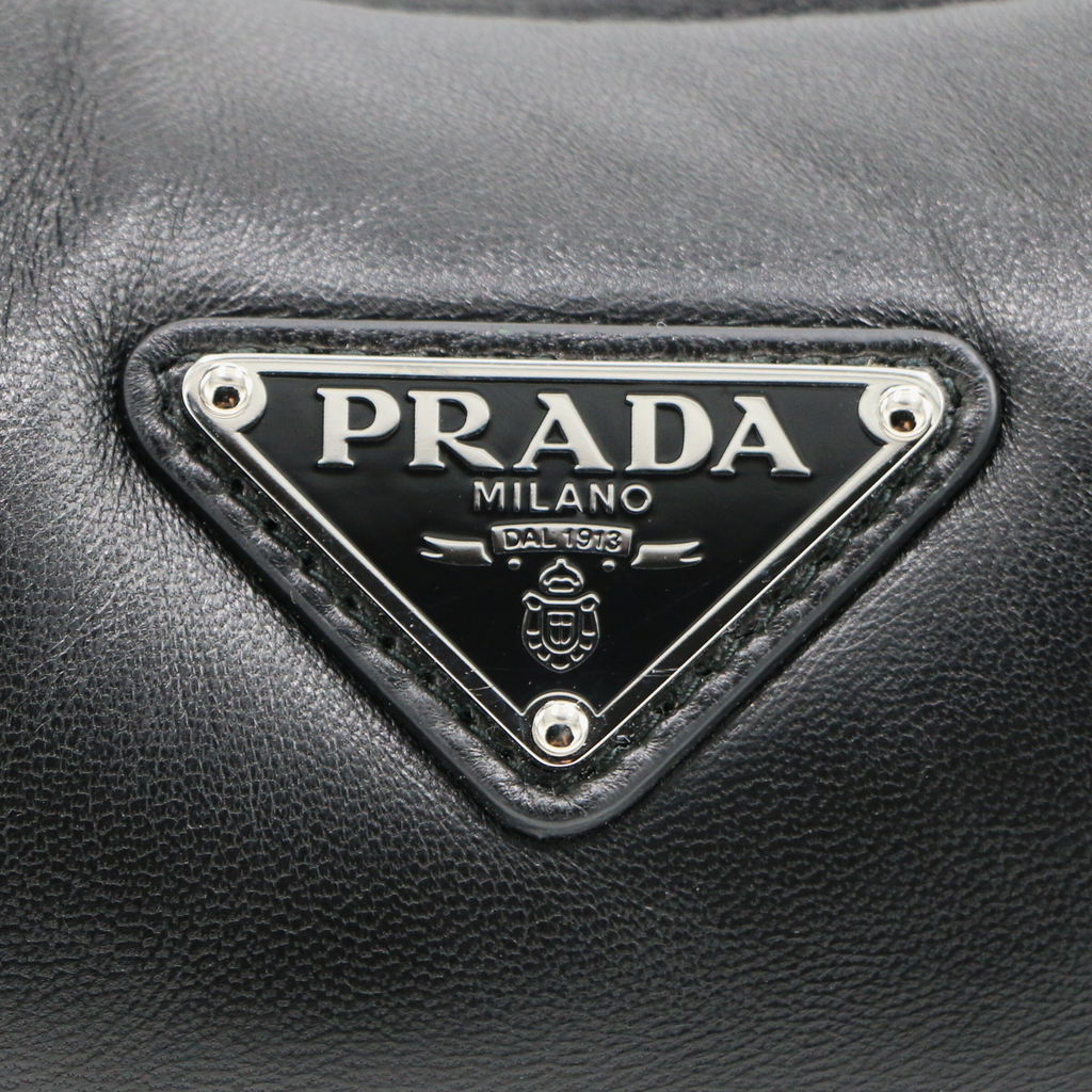 Prada Mini Padded Leather Shoulder Bag Black