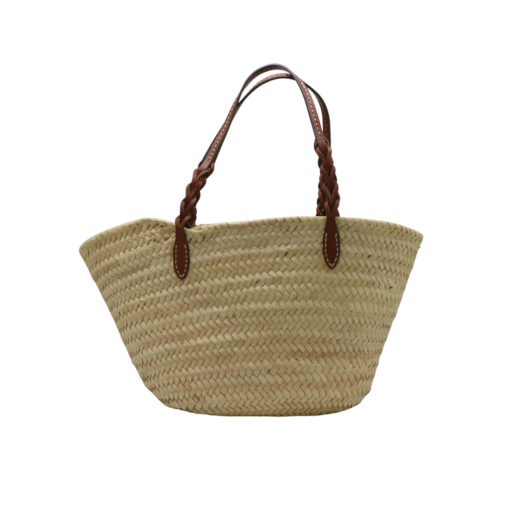 Prada Raffia Woven Braided Basket Tote Bag