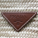 Prada Raffia Woven Braided Basket Tote Bag
