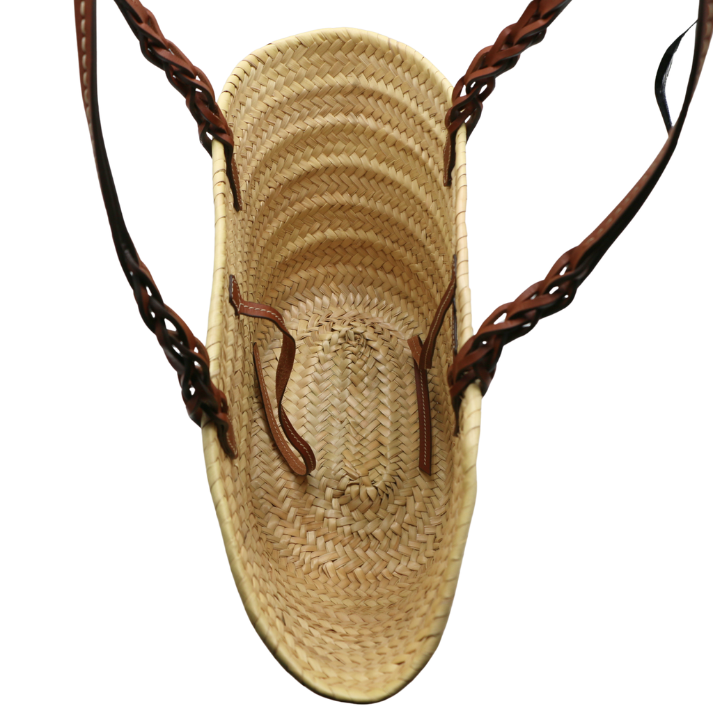Prada Raffia Woven Braided Basket Tote Bag