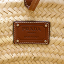 Prada Raffia Woven Braided Basket Tote Bag