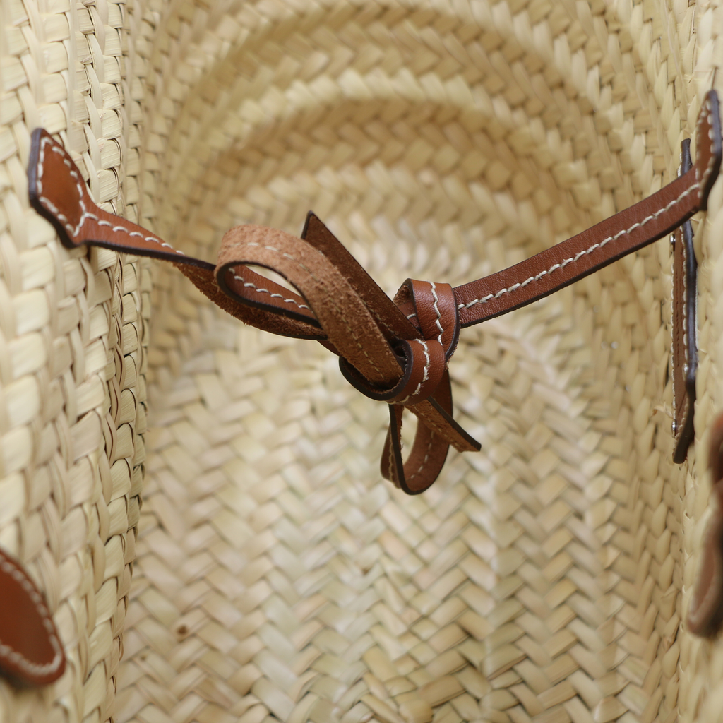 Prada Raffia Woven Braided Basket Tote Bag