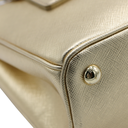 Prada Metallic Saffiano Lux Small Galleria Double Zip Tote Platino