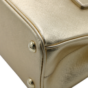 Prada Metallic Saffiano Lux Small Galleria Double Zip Tote Platino