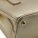 Prada Metallic Saffiano Lux Small Galleria Double Zip Tote Platino