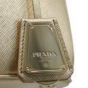 Prada Metallic Saffiano Lux Small Galleria Double Zip Tote Platino