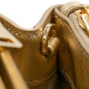 Prada Metallic Saffiano Lux Small Galleria Double Zip Tote Platino