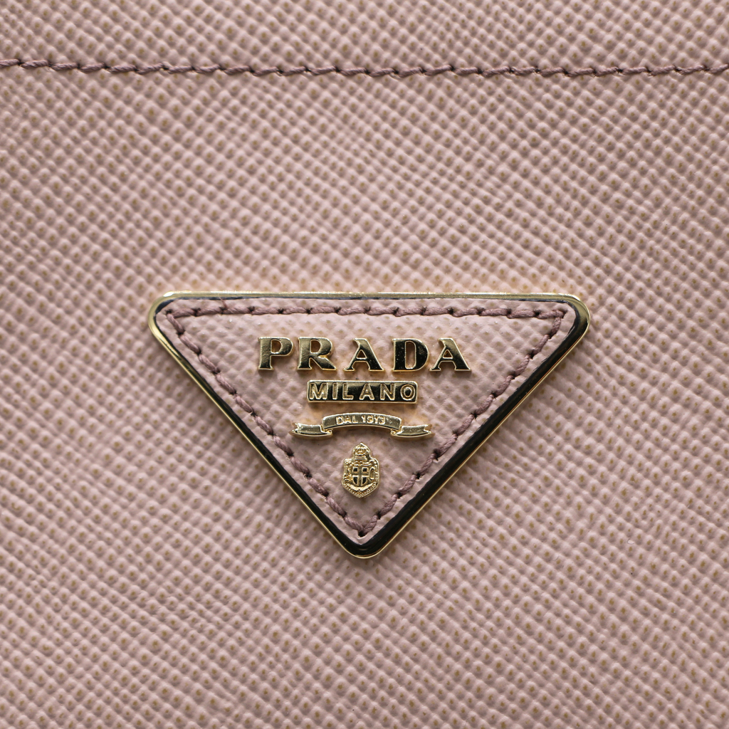 Prada Logo Plate Matinee Medium Shoulder Bag Pink