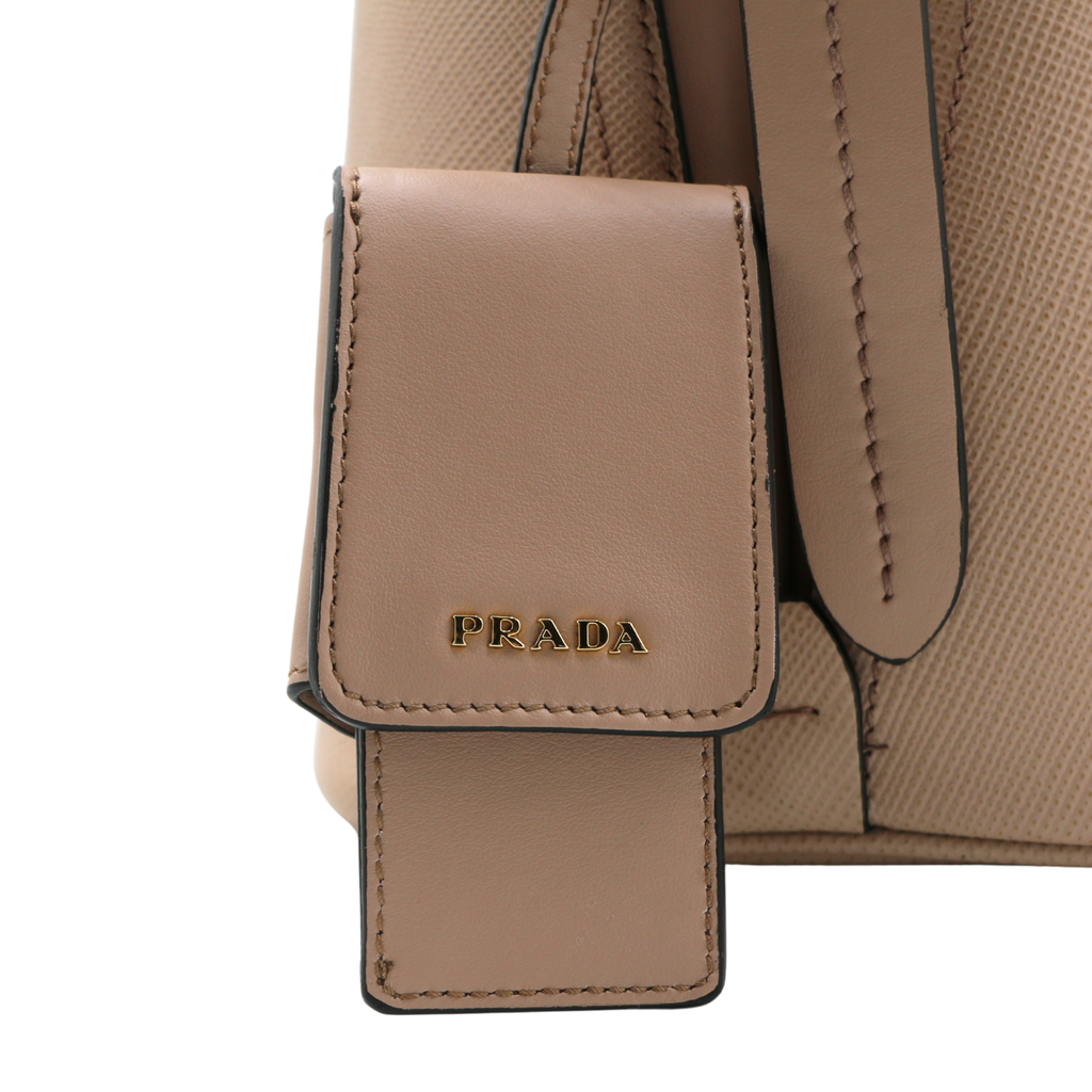 Prada Logo Plate Matinee Medium Shoulder Bag Pink