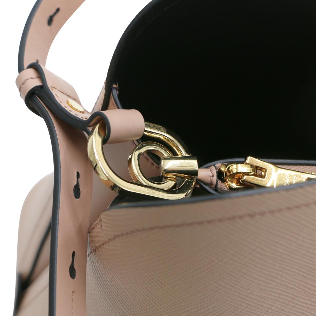 Prada Logo Plate Matinee Medium Shoulder Bag Pink