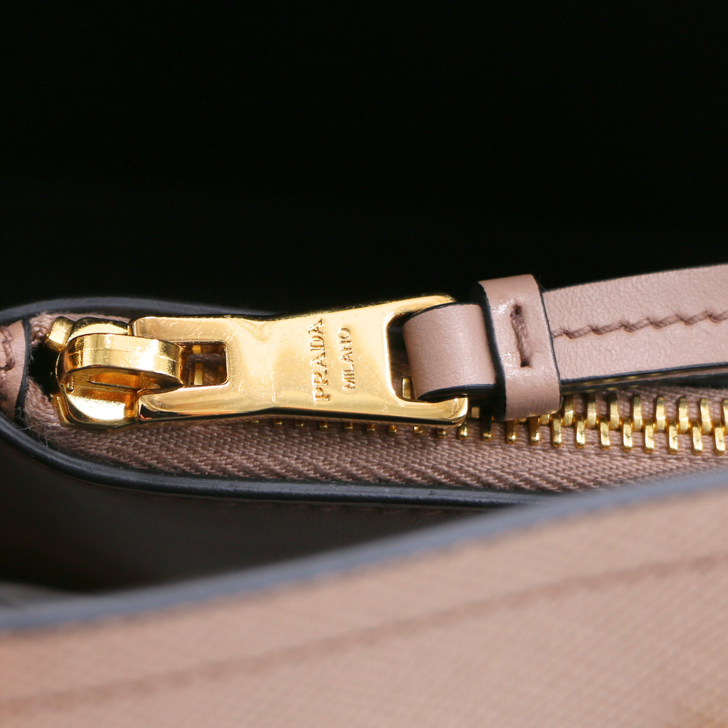 Prada Logo Plate Matinee Medium Shoulder Bag Pink