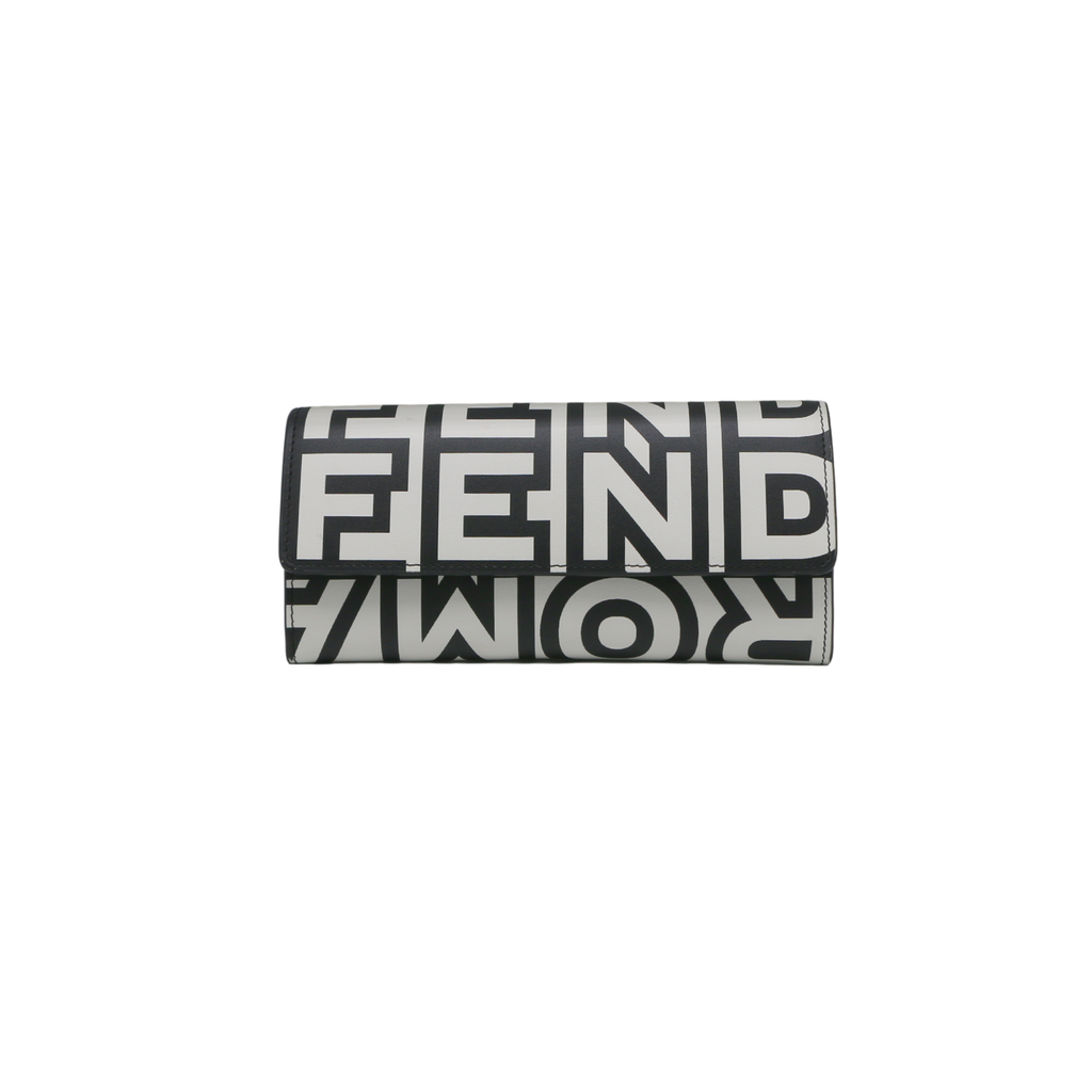 Fendi By Marc Jacobs Fendi Roma Coninental Wallet On Chain Black And White