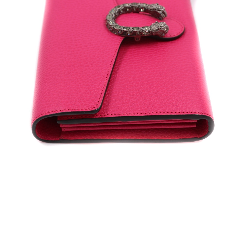 Gucci Calfskin Dionysus Chain Wallet Pink