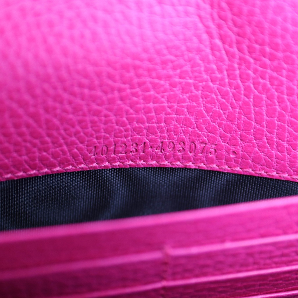 Gucci Calfskin Dionysus Chain Wallet Pink
