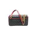 Gucci Vintage Effect Calfskin Matelasse Small GG Marmont Shoulder Bag 