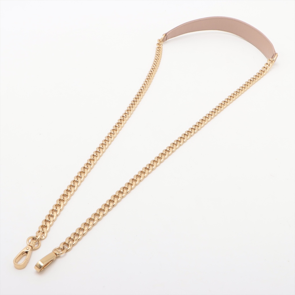 Prada Saffiano Lux Chain Wallet Beige 