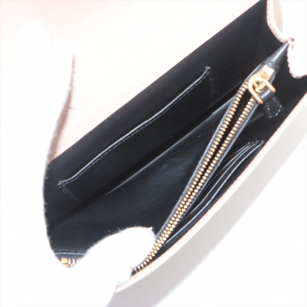 Prada Saffiano Lux Chain Wallet Beige 