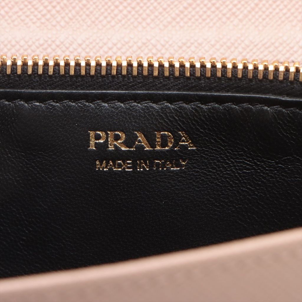Prada Saffiano Lux Chain Wallet Beige 